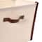 Household Essentials 16" Canvas Bin with Vegan Leather Trim